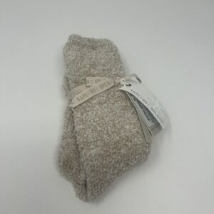 NWT Barefoot Dreams Cozychic Weathered Socks Stone-White Sz S-M